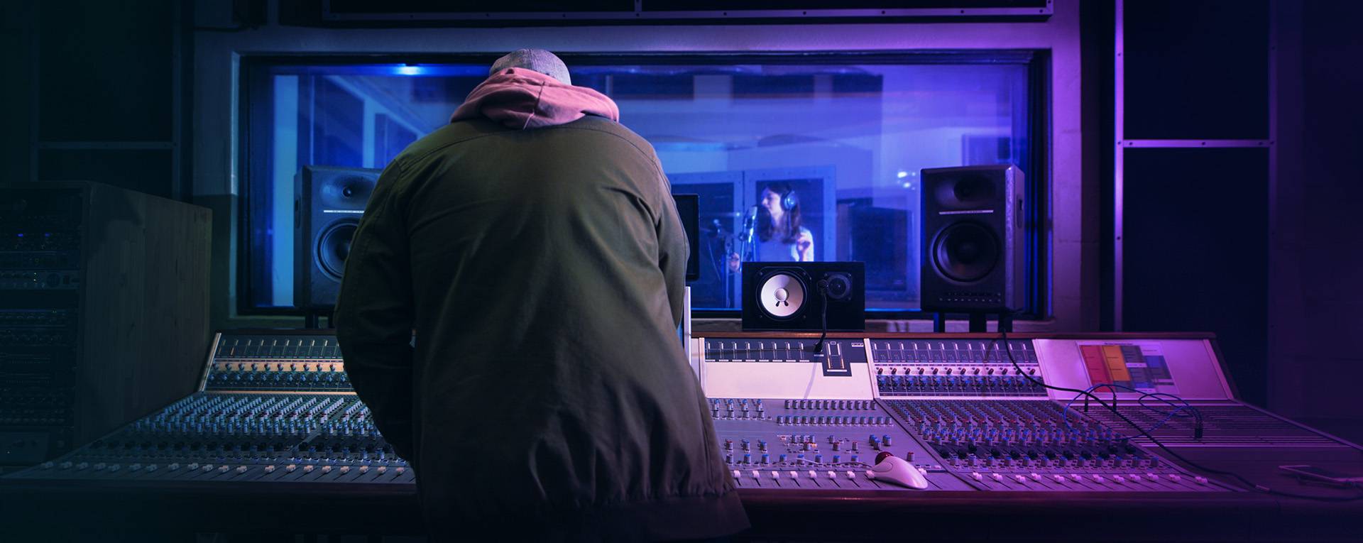 Mixing desk in the studio