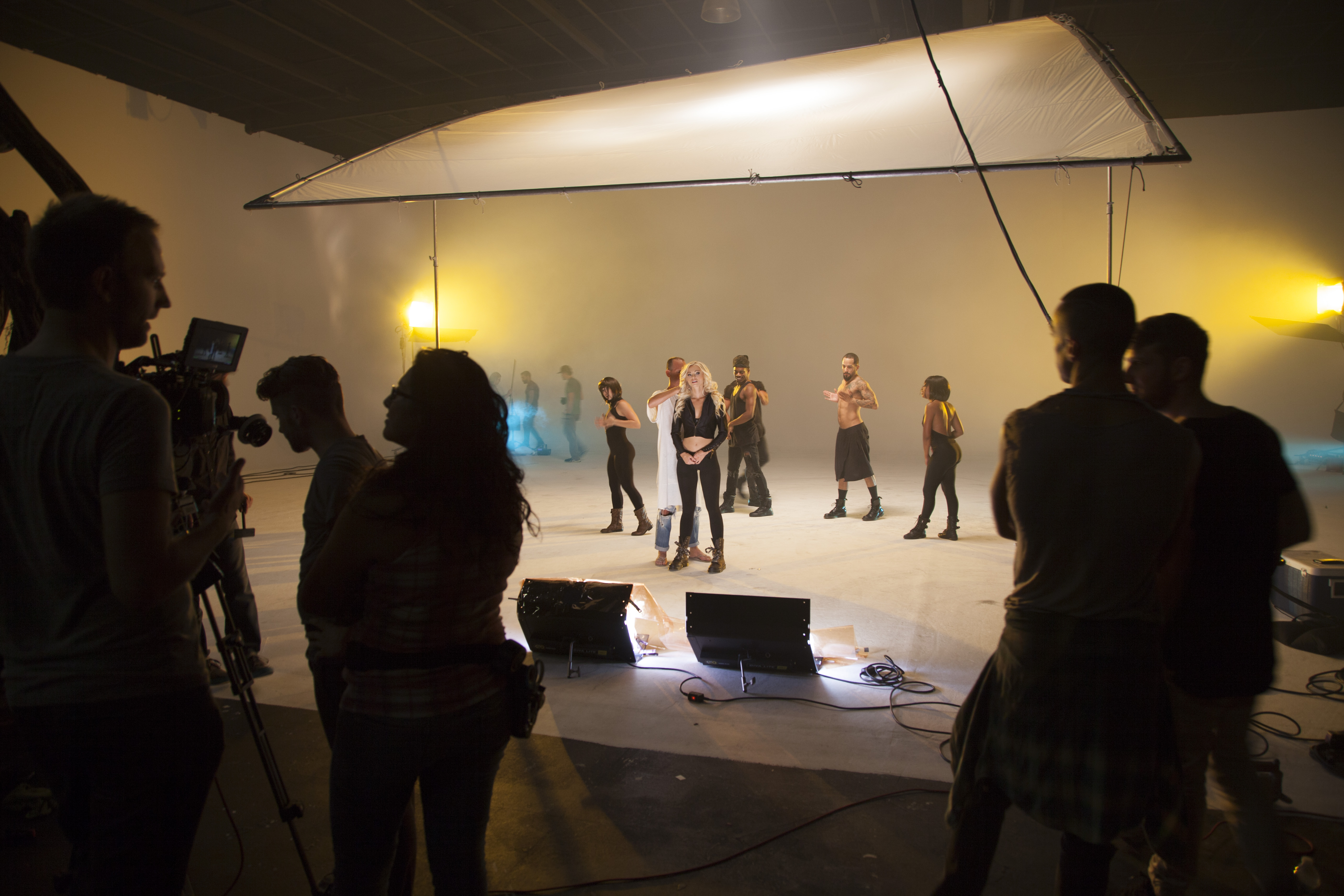Music video production, wide shot
